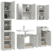 Set muebles de baño 2 piezas madera contrachapada gris hormigón