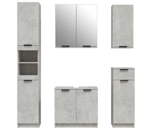 Set muebles de baño 2 piezas madera contrachapada gris hormigón