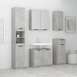 Set muebles de baño 2 piezas madera contrachapada gris hormigón