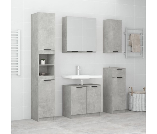 Set muebles de baño 2 piezas madera contrachapada gris hormigón