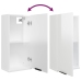 Set muebles de baño 5 piezas madera contrachapada blanco brillo