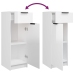 Set muebles de baño 5 piezas madera contrachapada blanco brillo