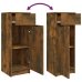 Set muebles de baño 5 piezas madera contrachapada roble ahumado