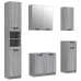 Set de muebles de baño 5 pzas madera contrachapada gris sonoma