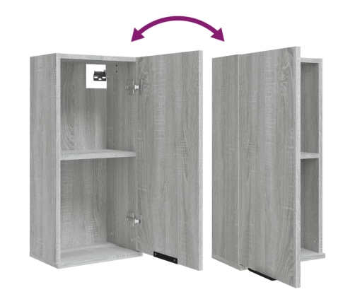 Set de muebles de baño 5 pzas madera contrachapada gris sonoma