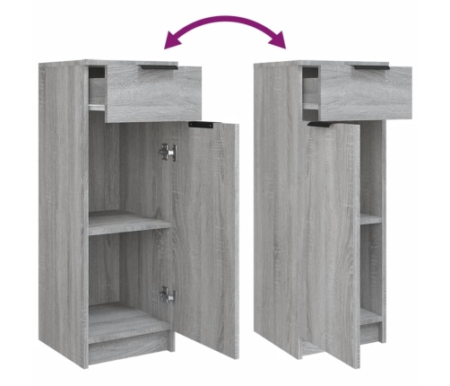 Set de muebles de baño 5 pzas madera contrachapada gris sonoma