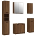 Set de muebles de baño 5 pzas madera contrachapada marrón roble