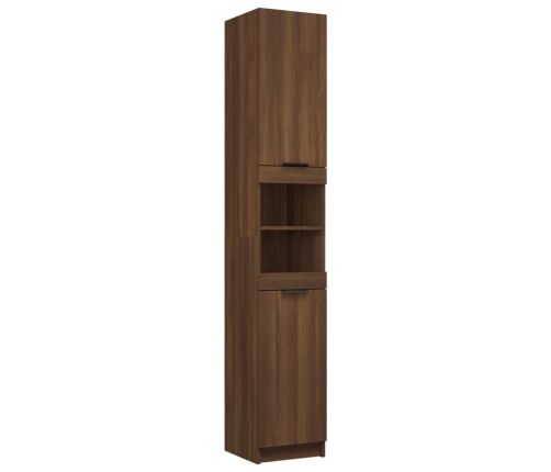 Set de muebles de baño 5 pzas madera contrachapada marrón roble