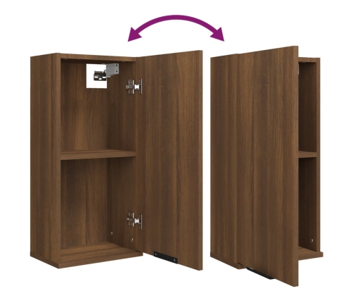 Set de muebles de baño 5 pzas madera contrachapada marrón roble