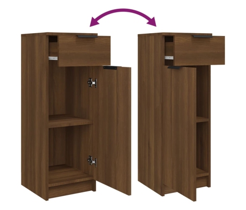 Set de muebles de baño 5 pzas madera contrachapada marrón roble