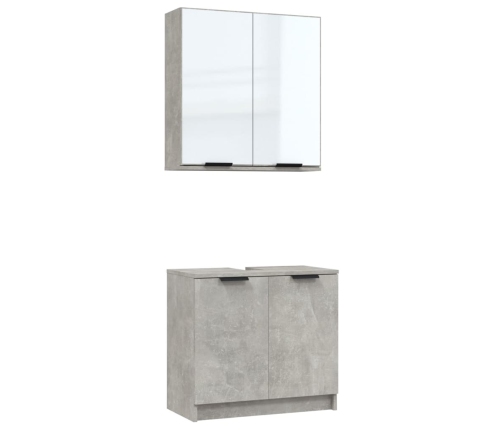 Set muebles de baño 2 piezas madera contrachapada gris hormigón