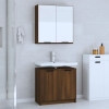 Set de muebles de baño 2 pzas madera de ingeniería marrón roble