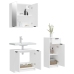 Set de muebles de baño 3 piezas madera contrachapada blanco