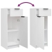 Set de muebles de baño 3 piezas madera contrachapada blanco