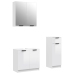 Set de muebles baño 3 pzas madera contrachapada blanco brillo