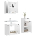 Set de muebles baño 3 pzas madera contrachapada blanco brillo