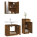 Set de muebles baño 3 pzas madera contrachapada roble ahumado