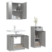 Set de muebles de baño 3 pzas madera contrachapada gris sonoma