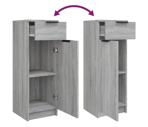 Set de muebles de baño 3 pzas madera contrachapada gris sonoma