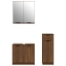 Set de muebles de baño 3 pzas madera contrachapada roble marrón