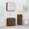 Set de muebles de baño 3 pzas madera contrachapada roble marrón