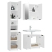 Set de muebles de baño 3 piezas madera contrachapada blanco