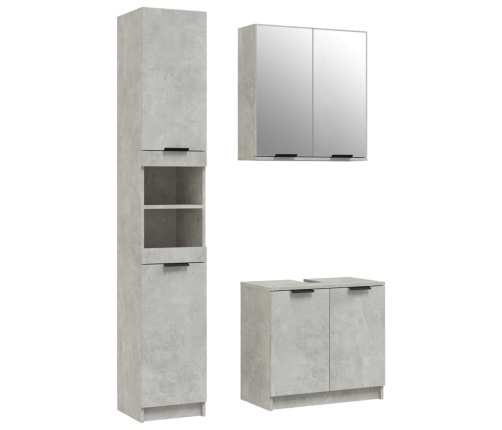 Set de muebles baño 3 pzas madera contrachapada gris hormigón