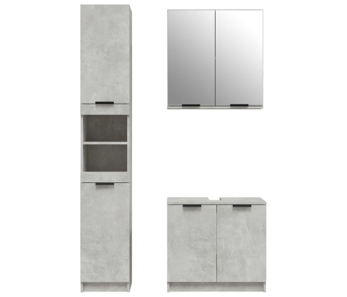 Set de muebles baño 3 pzas madera contrachapada gris hormigón