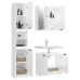 Set de muebles baño 3 pzas madera contrachapada blanco brillo