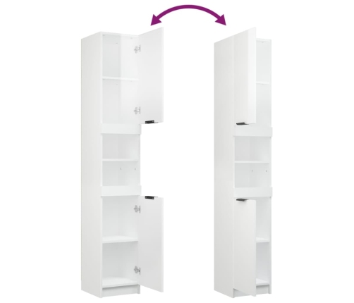 Set de muebles baño 3 pzas madera contrachapada blanco brillo