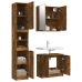 Set de muebles baño 3 pzas madera contrachapada roble ahumado