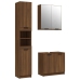 Set de muebles de baño 3 pzas madera contrachapada roble marrón