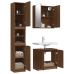 Set de muebles de baño 3 pzas madera contrachapada roble marrón