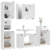 Juego de muebles de baño 4 piezas madera contrachapada blanco