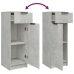 Set muebles de baño 4 piezas madera contrachapada gris hormigón