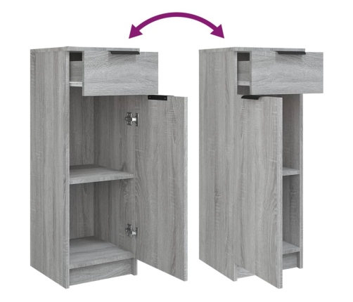 Set de armario de baño 4 pzas madera contrachapada gris sonoma