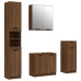 Set de muebles de baño 4 pzas madera contrachapada marrón roble