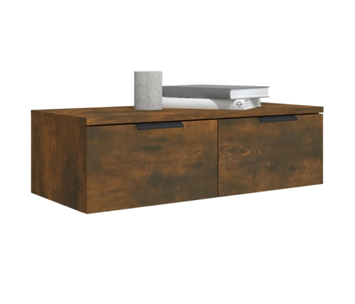 Armarios de pared 2 uds contrachapada roble ahumado 68x30x20 cm