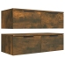 Armarios de pared 2 uds contrachapada roble ahumado 68x30x20 cm