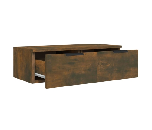 Armarios de pared 2 uds contrachapada roble ahumado 68x30x20 cm