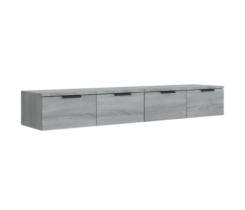 vidaXL Armarios de pared 2 uds contrachapada gris Sonoma 68x30x20 cm