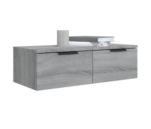 vidaXL Armarios de pared 2 uds contrachapada gris Sonoma 68x30x20 cm