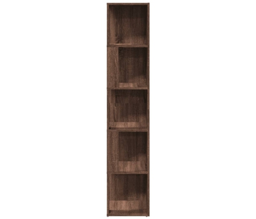 Mueble esquina madera contrachapada marrón roble 33x33x164,5cm