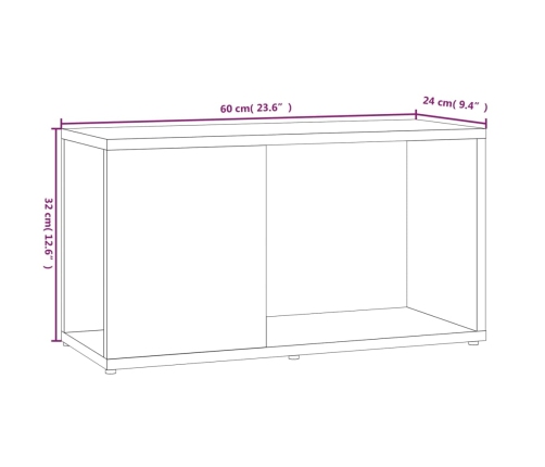 Mueble para TV madera contrachapada roble ahumado 60x24x32 cm