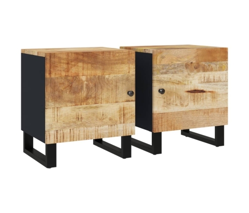 vidaXL Mesitas de noche 2 uds madera maciza de mango 40x33x46 cm