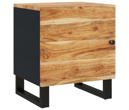 Mesita de noche de madera maciza de acacia 40x33x46 cm