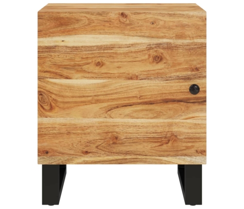 Mesita de noche de madera maciza de acacia 40x33x46 cm