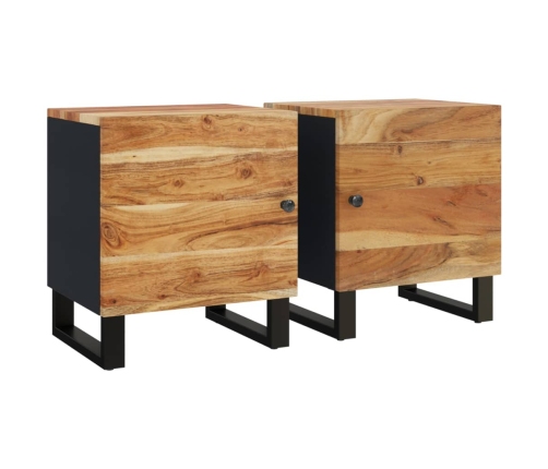 Mesitas de noche 2 uds madera maciza de acacia 40x33x46 cm