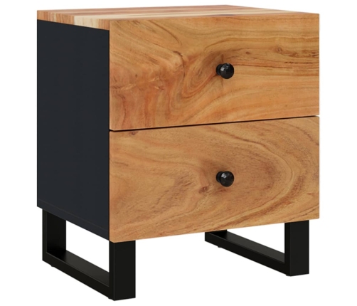 Mesita de noche de madera maciza de acacia 40x33x46 cm