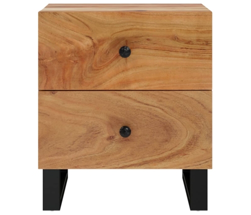 Mesita de noche de madera maciza de acacia 40x33x46 cm